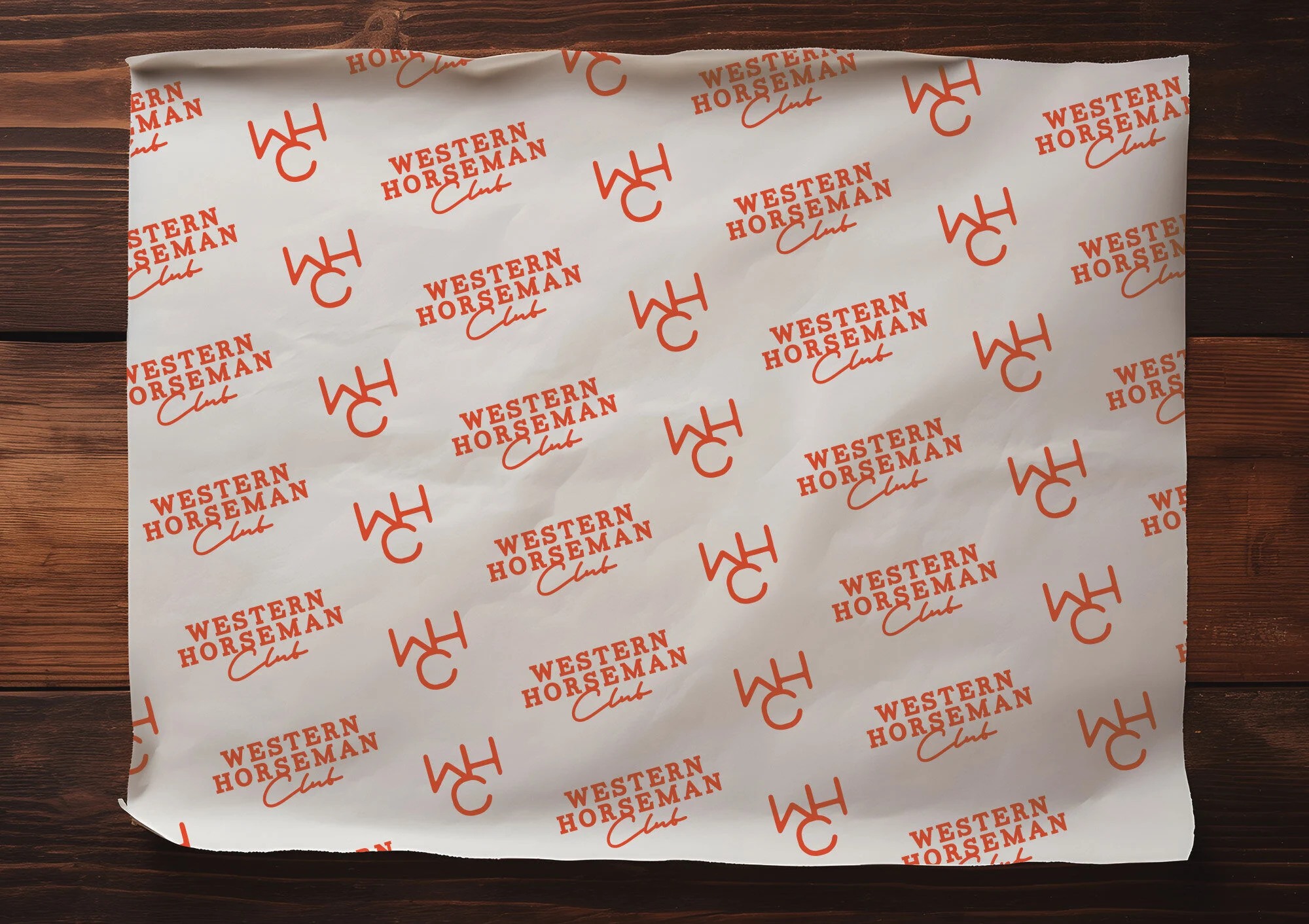 Western Horseman Club pattern printed on butcher paper